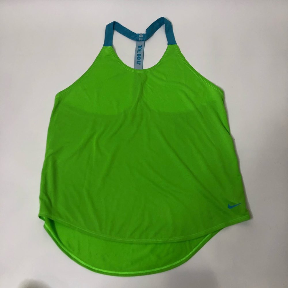 Nike Women's Dri-FIT Elastika training tank top in Lime green Large